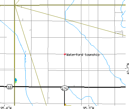 Waterford township, IA map