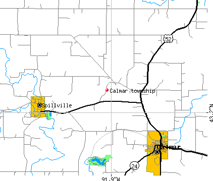 Calmar township, IA map