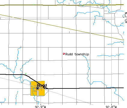 Rudd township, IA map