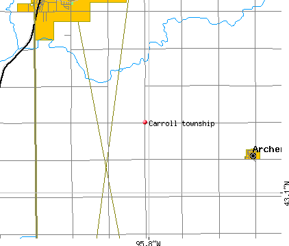 Carroll township, IA map