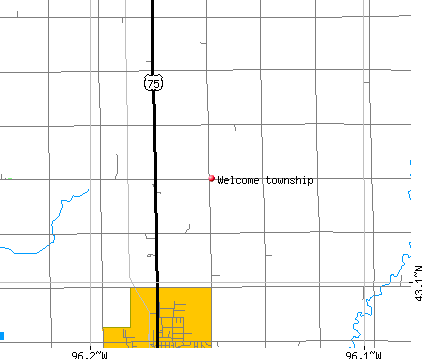 Welcome township, IA map