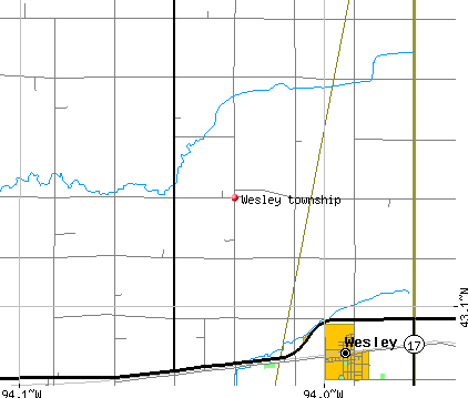 Wesley township, IA map