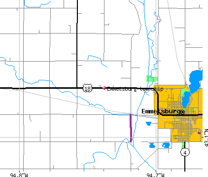 Emmetsburg township, IA map