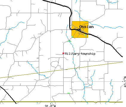 Military township, IA map