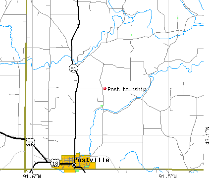 Post township, IA map