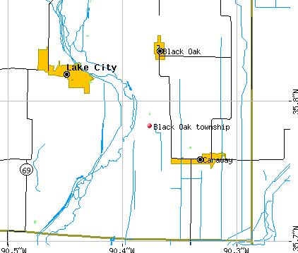 Black Oak township, AR map