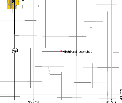 Highland township, IA map