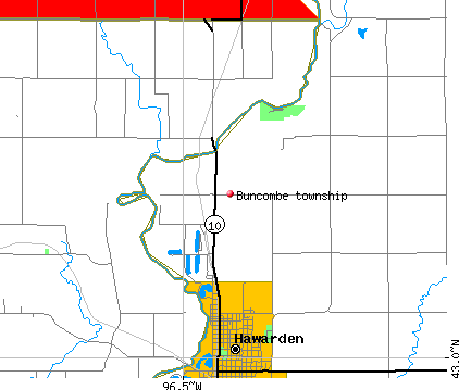 Buncombe township, IA map