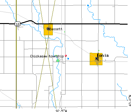 Chickasaw township, IA map