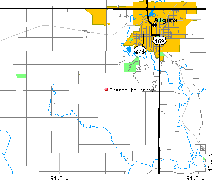 Cresco township, IA map