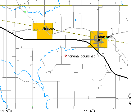 Monona township, IA map