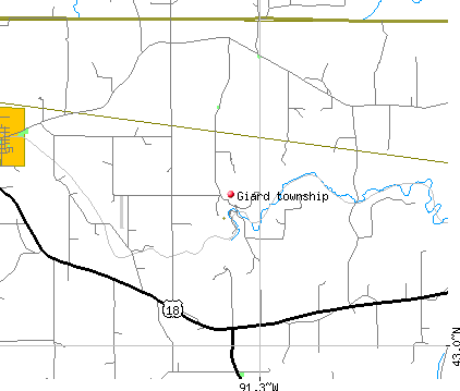 Giard township, IA map