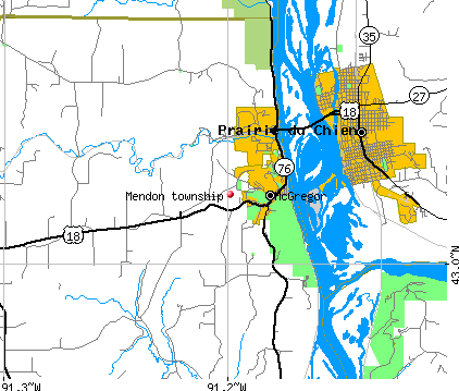 Mendon township, IA map