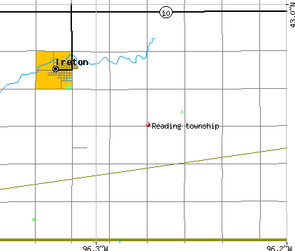 Reading township, IA map