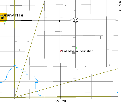 Caledonia township, IA map