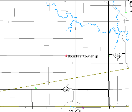 Douglas township, IA map
