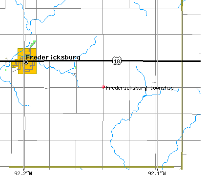 Fredericksburg township, IA map