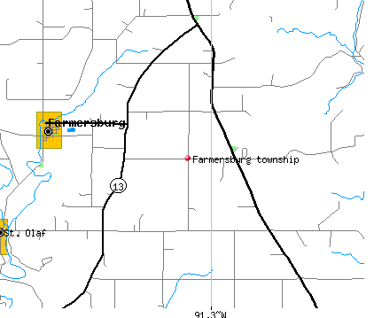 Farmersburg township, IA map
