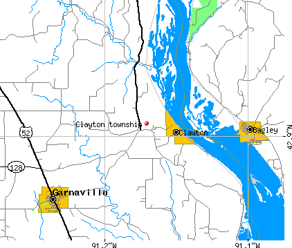 Clayton township, IA map
