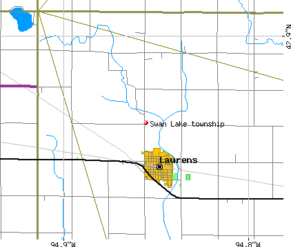 Swan Lake township, IA map
