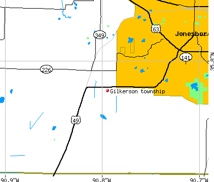 Gilkerson township, AR map