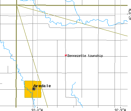 Bennezette township, IA map