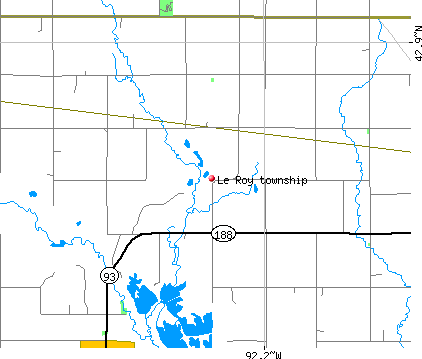 Le Roy township, IA map