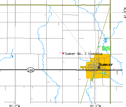 Sumner No. 2 township, IA map