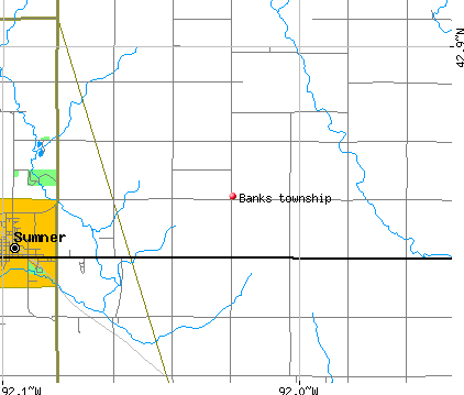 Banks township, IA map