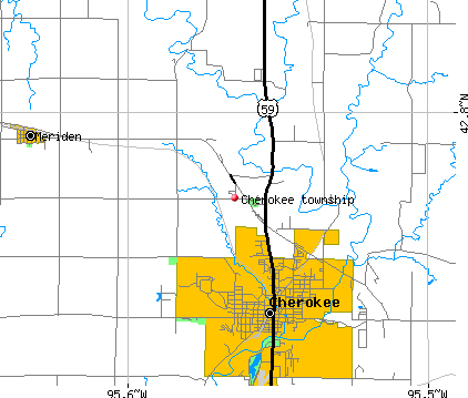 Cherokee township, IA map