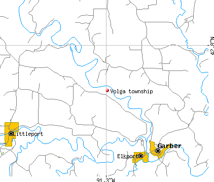 Volga township, IA map