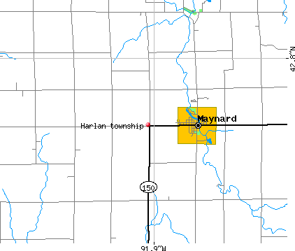 Harlan township, IA map