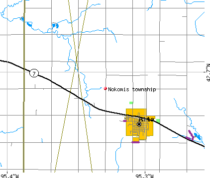 Nokomis township, IA map
