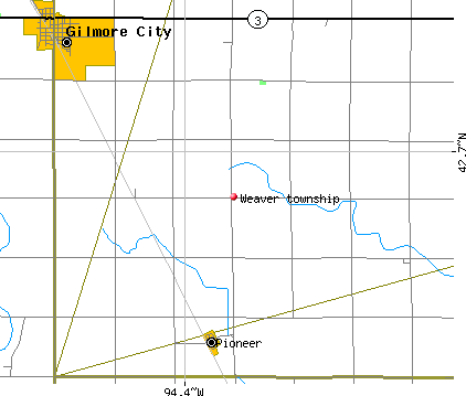 Weaver township, IA map