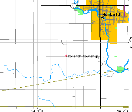Corinth township, IA map