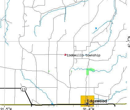 Lodomillo township, IA map