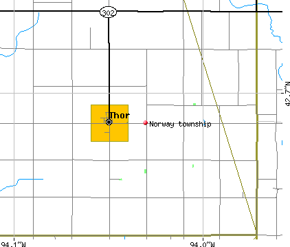 Norway township, IA map