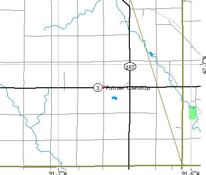Putnam township, IA map