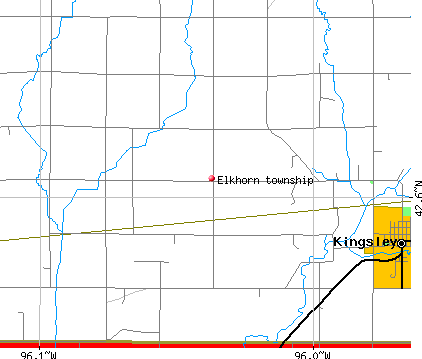 Elkhorn township, IA map