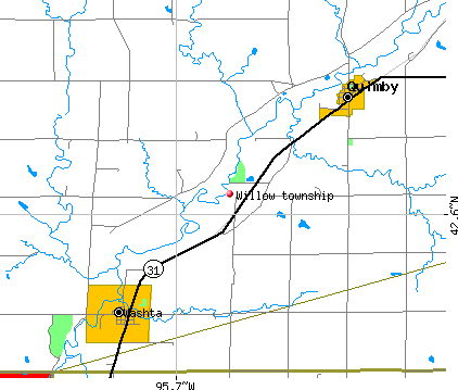 Willow township, IA map