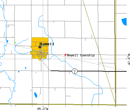 Newell township, IA map
