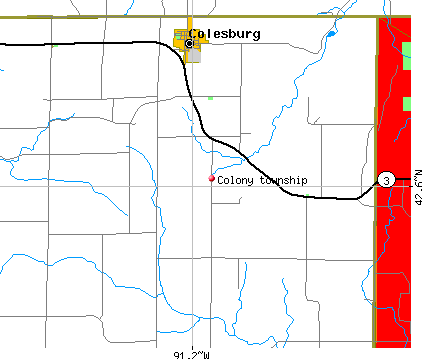 Colony township, IA map