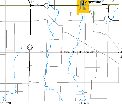 Honey Creek township, IA map
