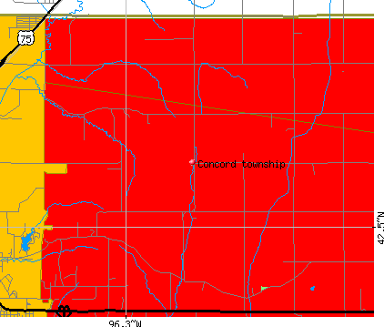Concord township, IA map