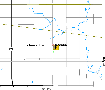 Delaware township, IA map