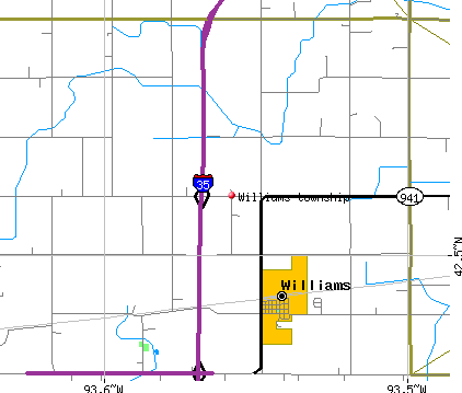 Williams township, IA map