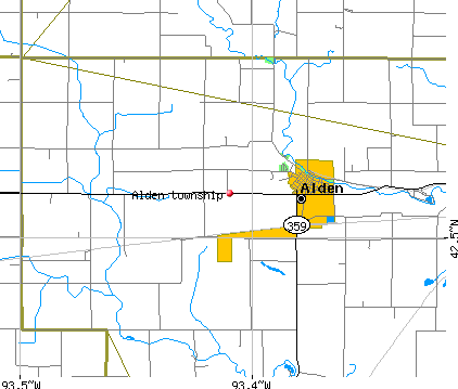 Alden township, IA map