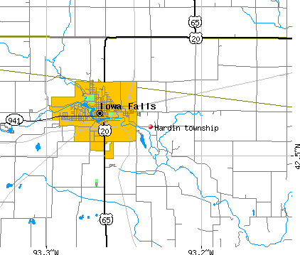 Hardin township, IA map