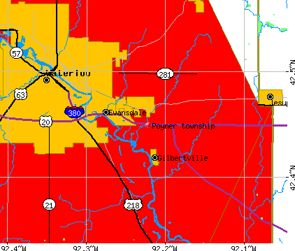 Poyner township, IA map