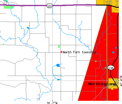 North Fork township, IA map